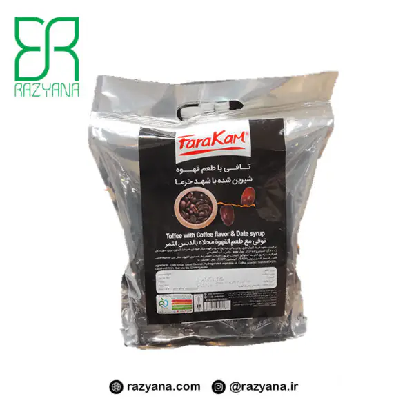 تافی قهوه شیرین شده با شهد خرما