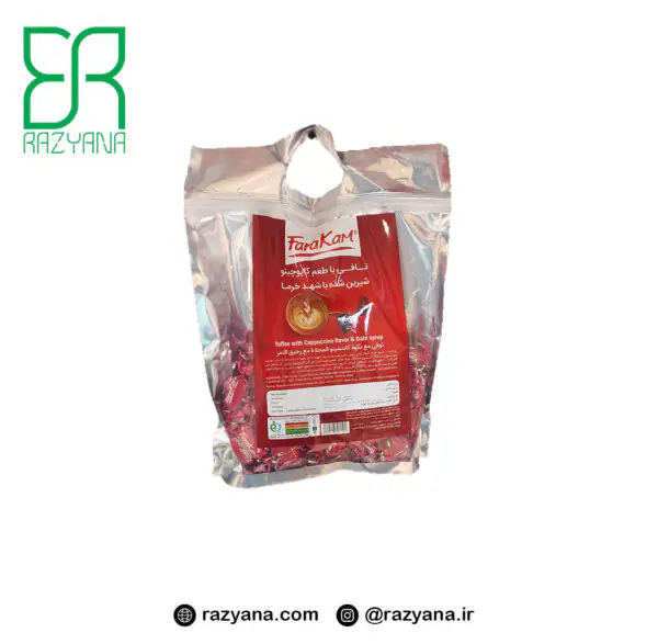 تافی کاپوچینو شیرین شده با شهد خرما