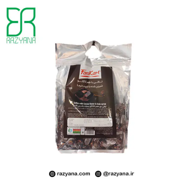 تافی کاکائو شیرین شده با شهد خرما